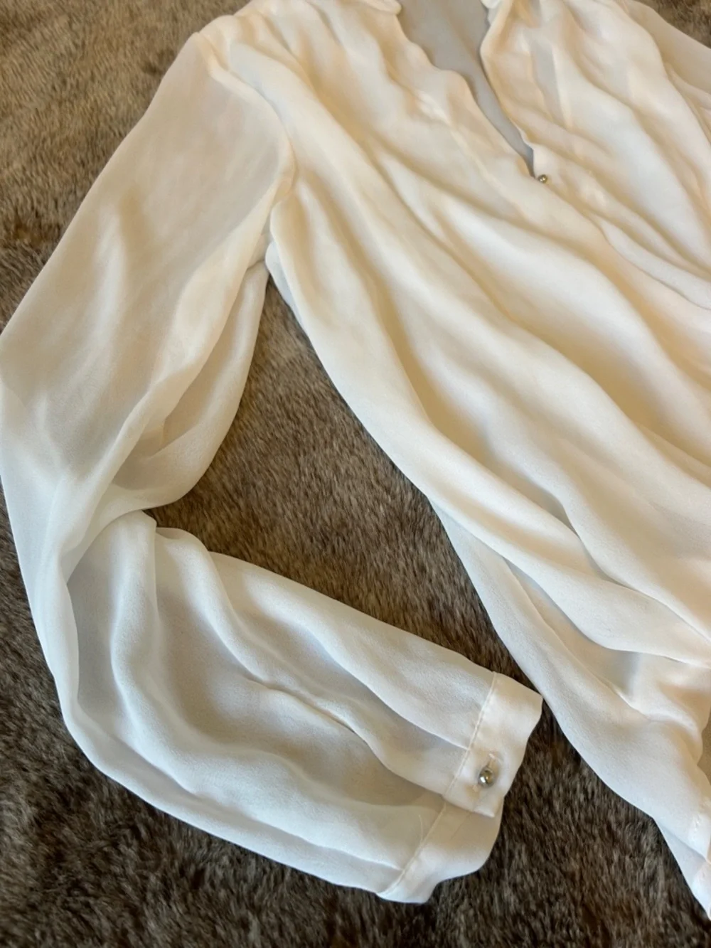 H&M White Wrap-Front Long Sleeve Blouse - Picture 5 of 10
